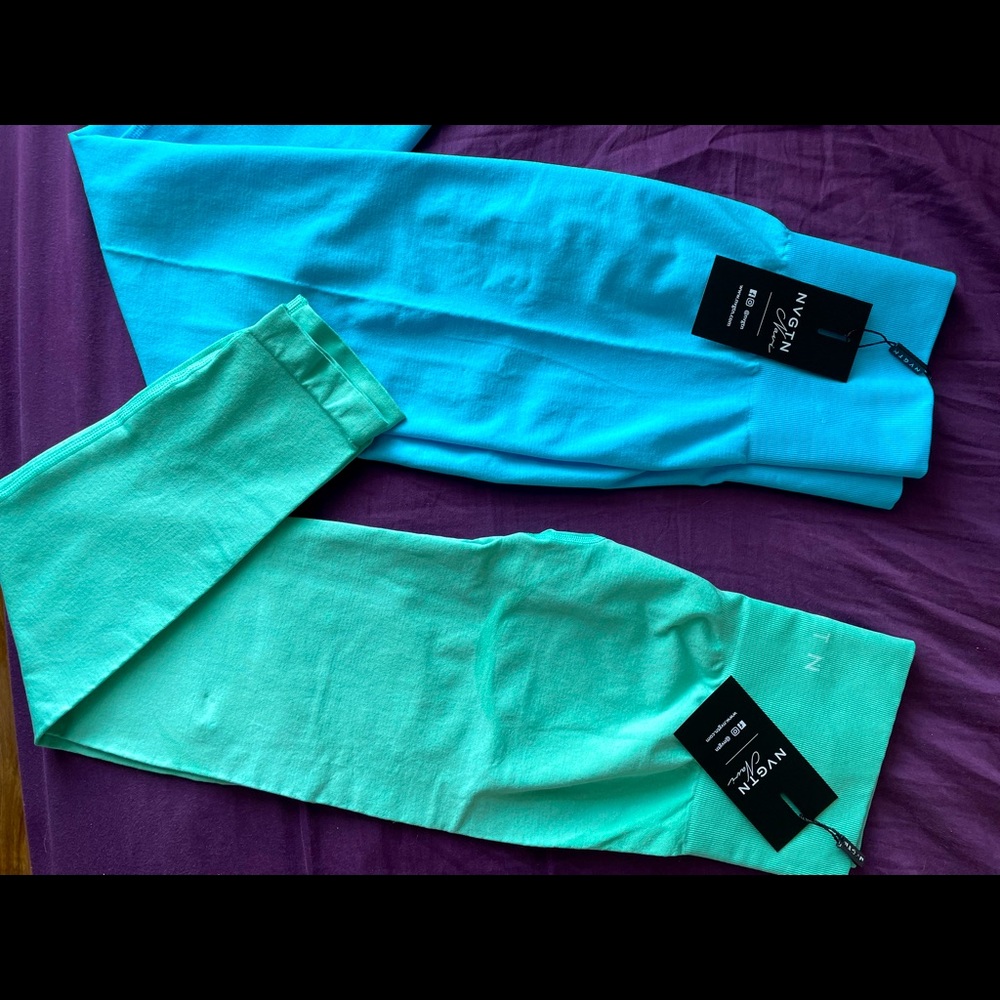 Nvgtn mint and aqua leggings